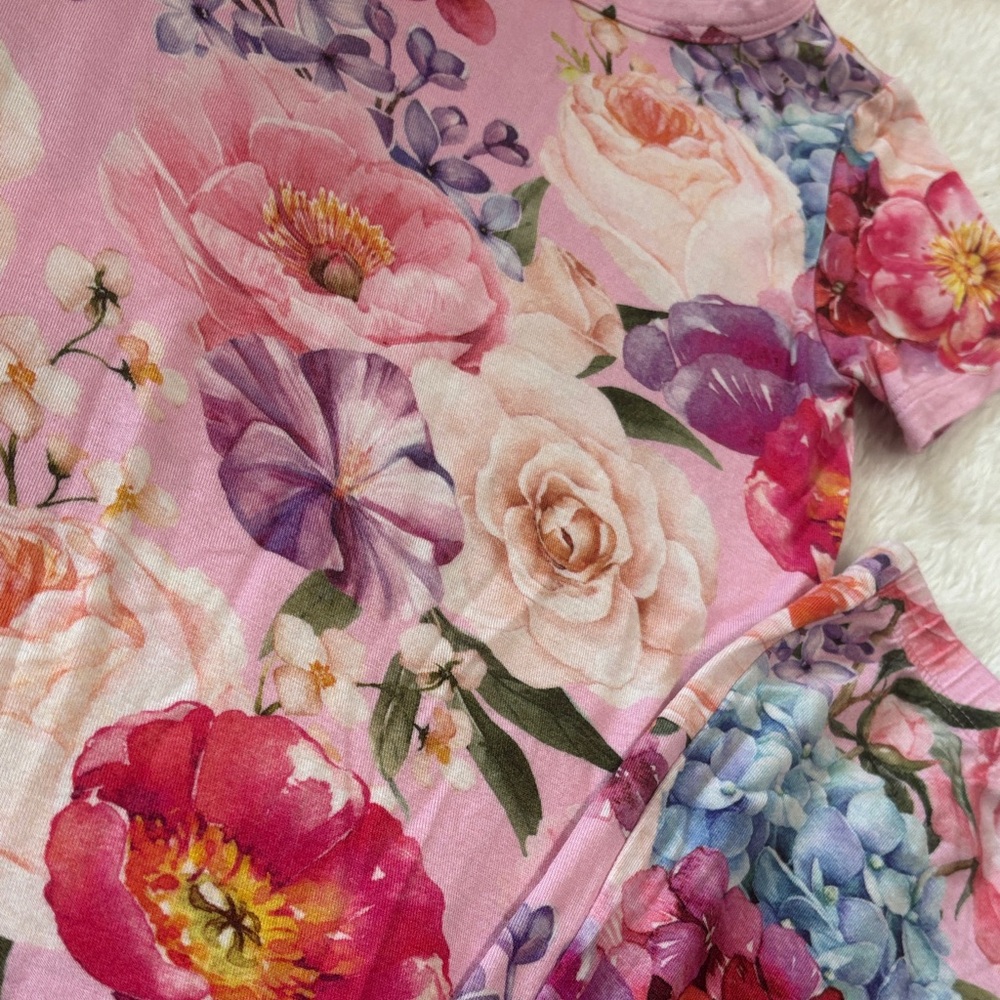 Posh Peanut 2T Floral Kids Pajamas Set - Pink - Picture 3 of 3